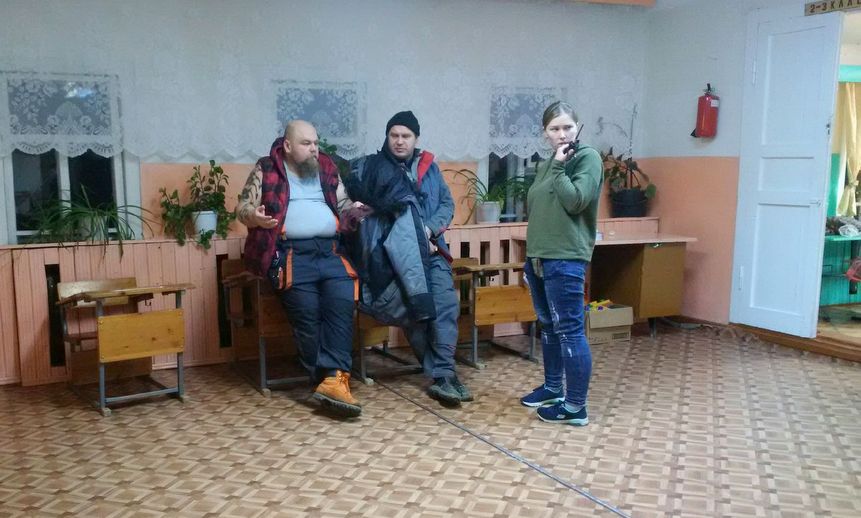 Тимофей Трефилов, Алексей Тюриков и Ксения, студентка ВГИКа, которая учится на оператора.